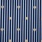 1 Yard Yellow, White and Blue Hearts and Stripes Stretch Cotton Poplin Fabric